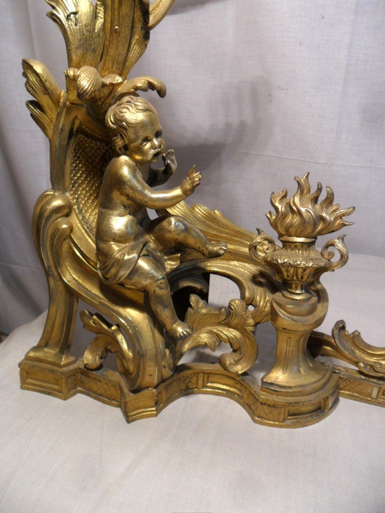 Front Of Fireplace In Gilt Bronze Decor With Putti-photo-1