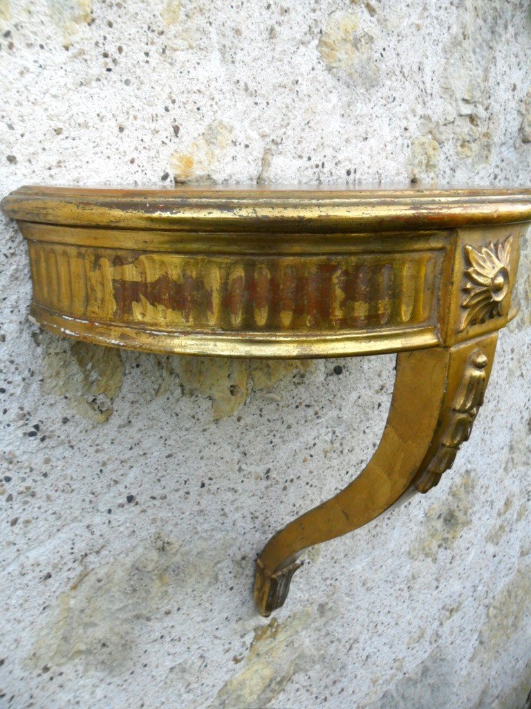 Console d'Applique De Style Louis XVI En Bois Doré-photo-2