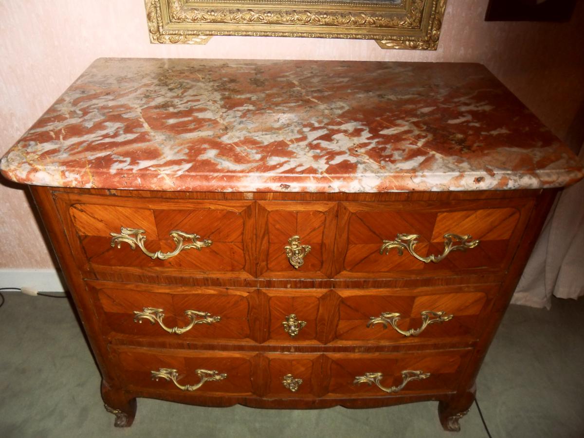 Commode Louis XV Marquetée XVIIIème-photo-2