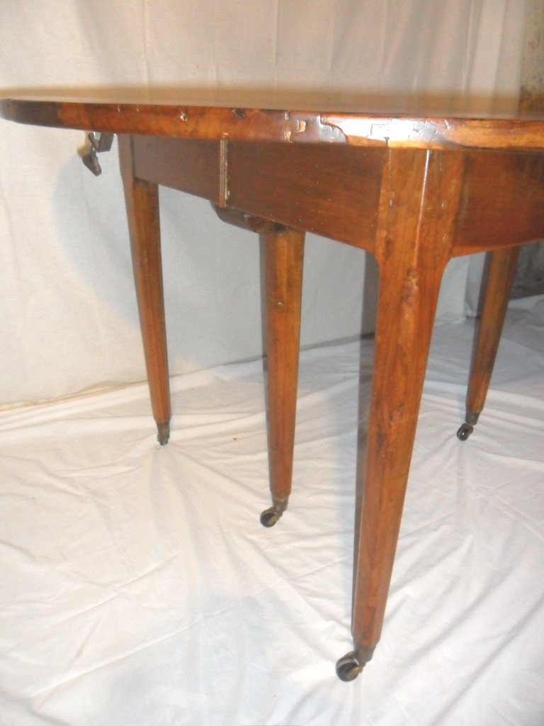 6 Legs Directoire Table In Walnut-photo-3
