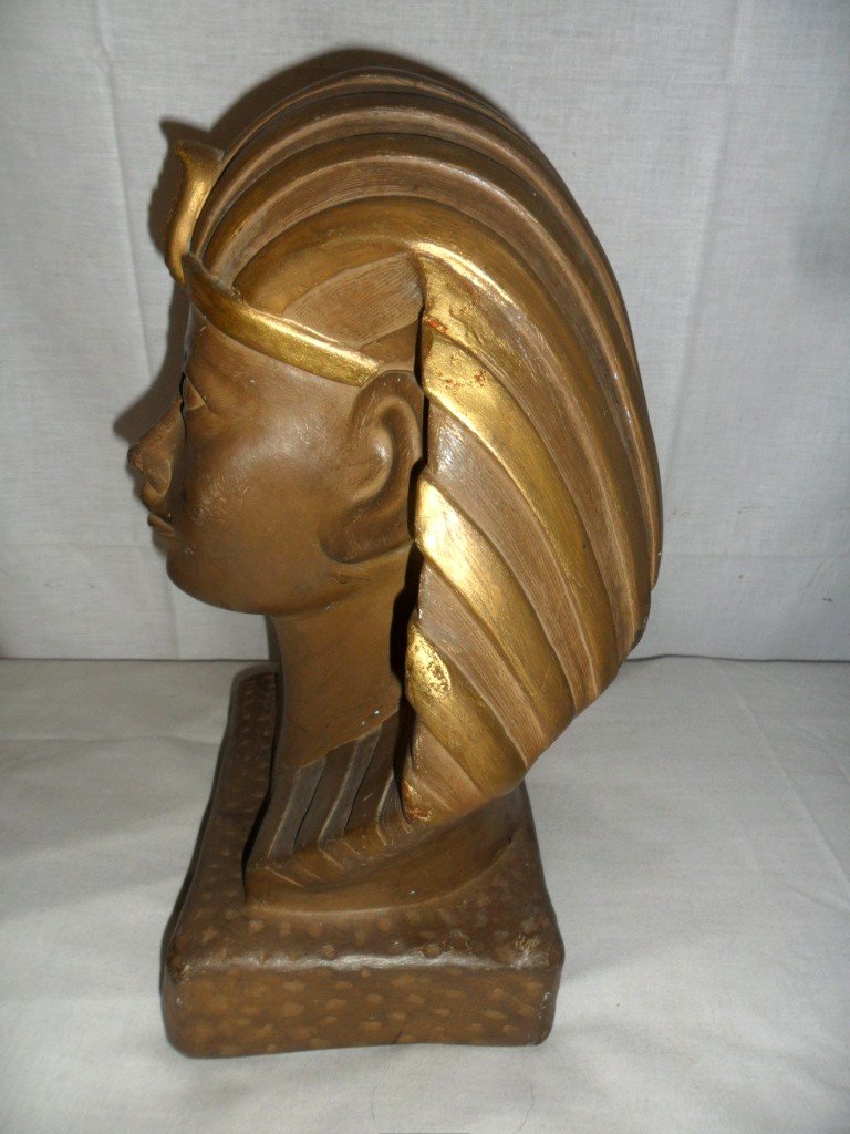 Large Bust Of Young Egyptian Pharaoh-photo-4
