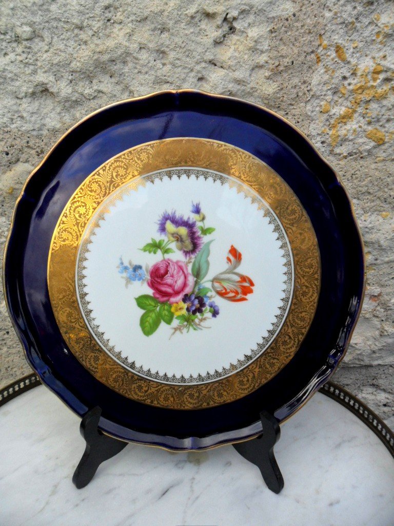 Large Limoges Art Porcelain Dish By R Sechet-photo-2