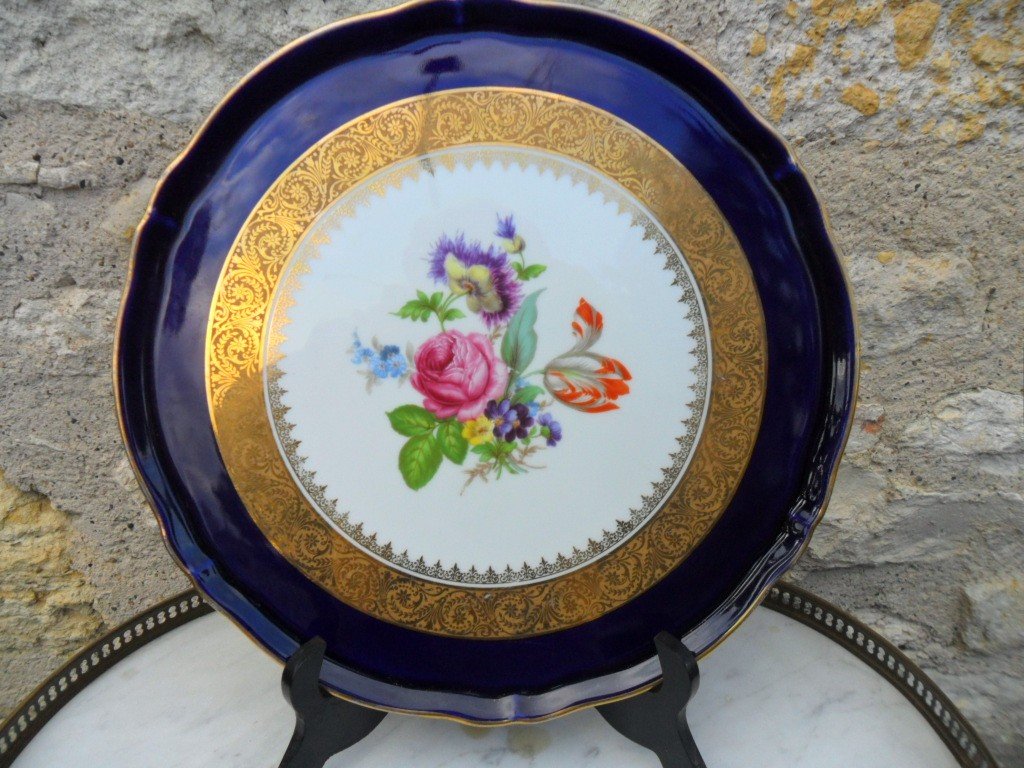 Large Limoges Art Porcelain Dish By R Sechet-photo-4