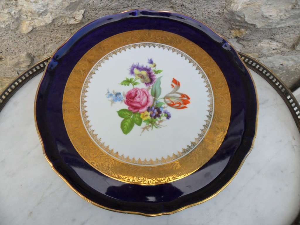 Large Limoges Art Porcelain Dish By R Sechet-photo-2