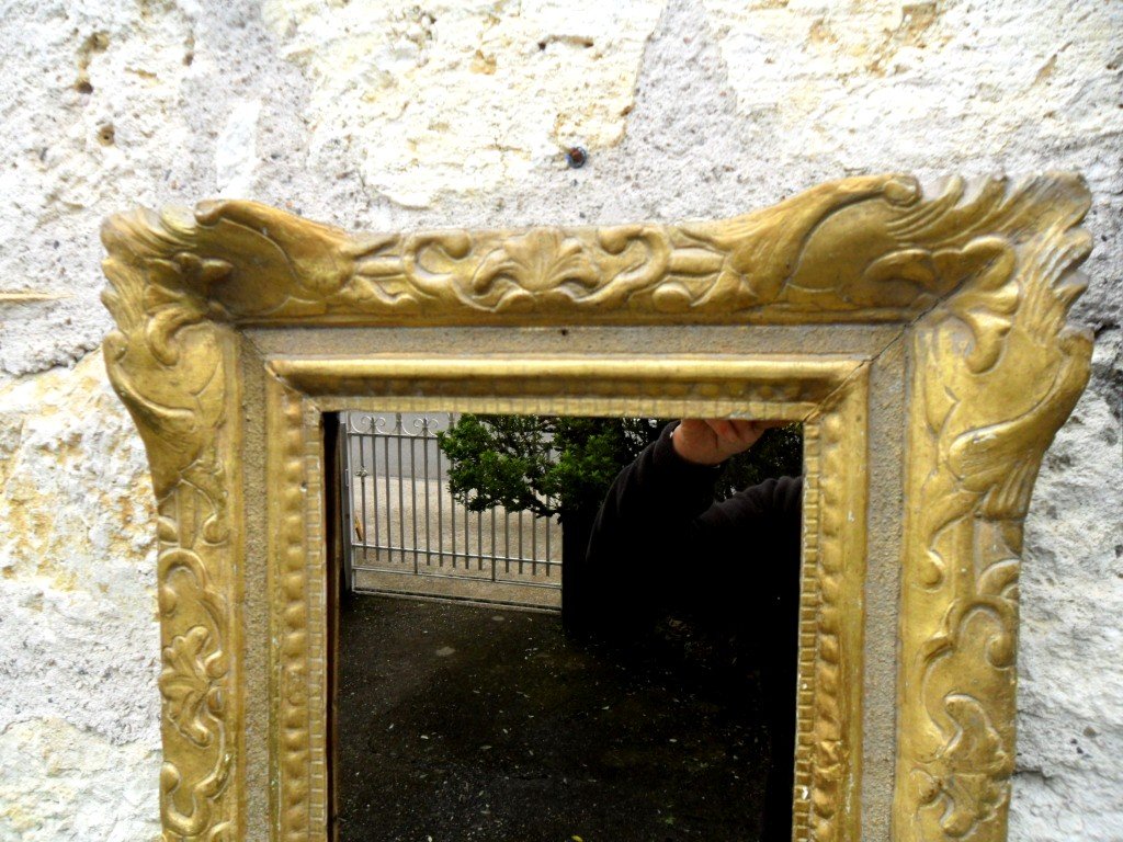 Louis XIV Regency Mirror In Golden Wood 18th-photo-2