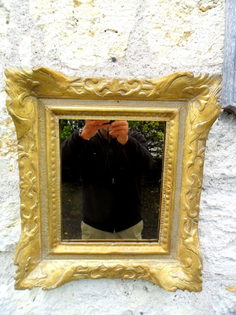 Louis XIV Regency Mirror In Golden Wood 18th-photo-1