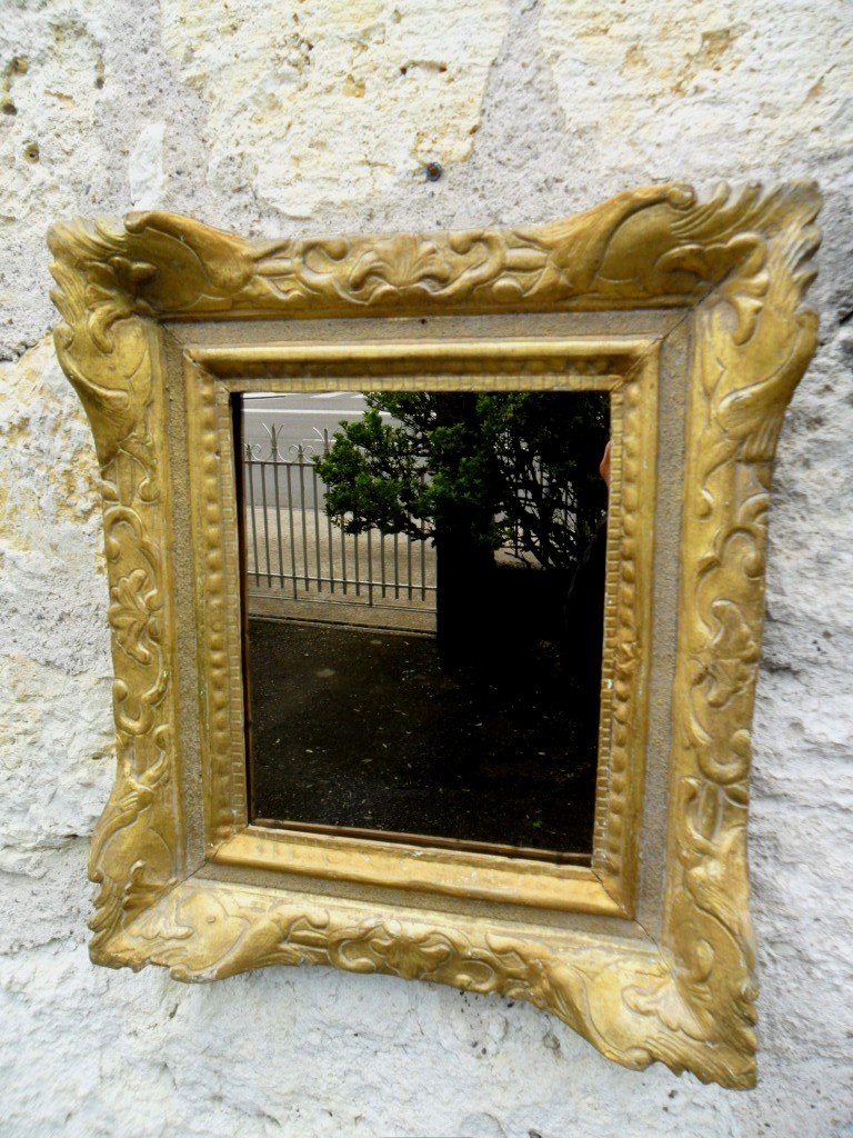 Louis XIV Regency Mirror In Golden Wood 18th