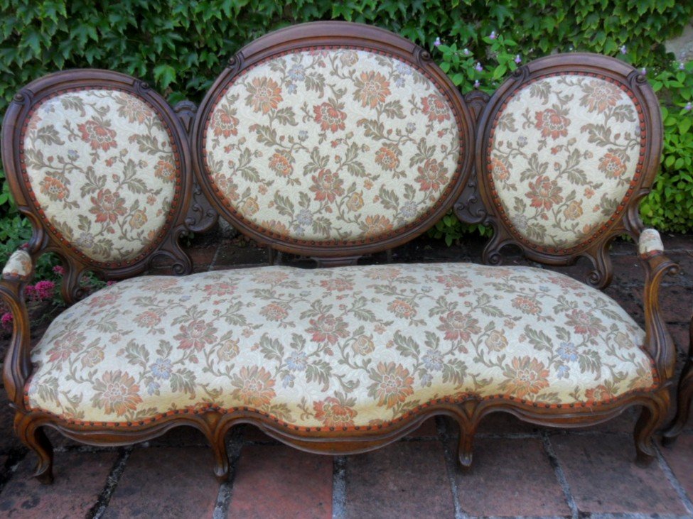 Napoleon III Living Room 3 Pieces Sofa And 2 Armchairs-photo-2