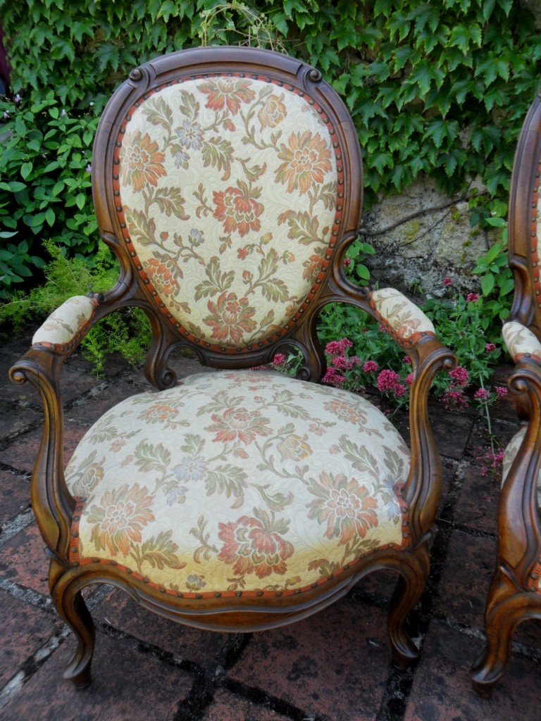 Napoleon III Living Room 3 Pieces Sofa And 2 Armchairs-photo-3