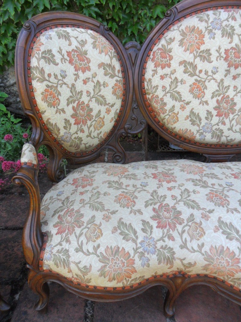 Napoleon III Living Room 3 Pieces Sofa And 2 Armchairs-photo-2