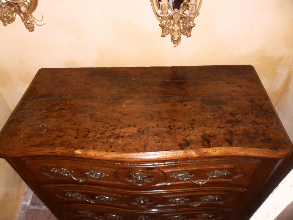 Commode En Noyer d'Epoque  Louis XIV Régence-photo-2