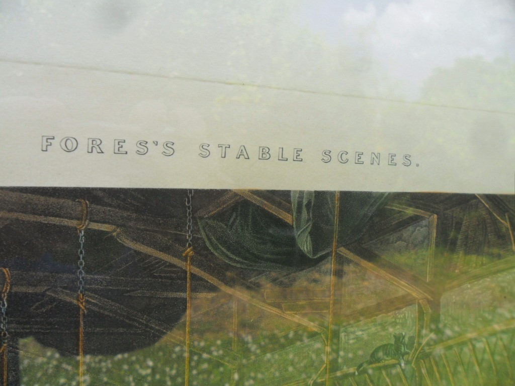 19th Century English Engraving "stable Scene"-photo-4