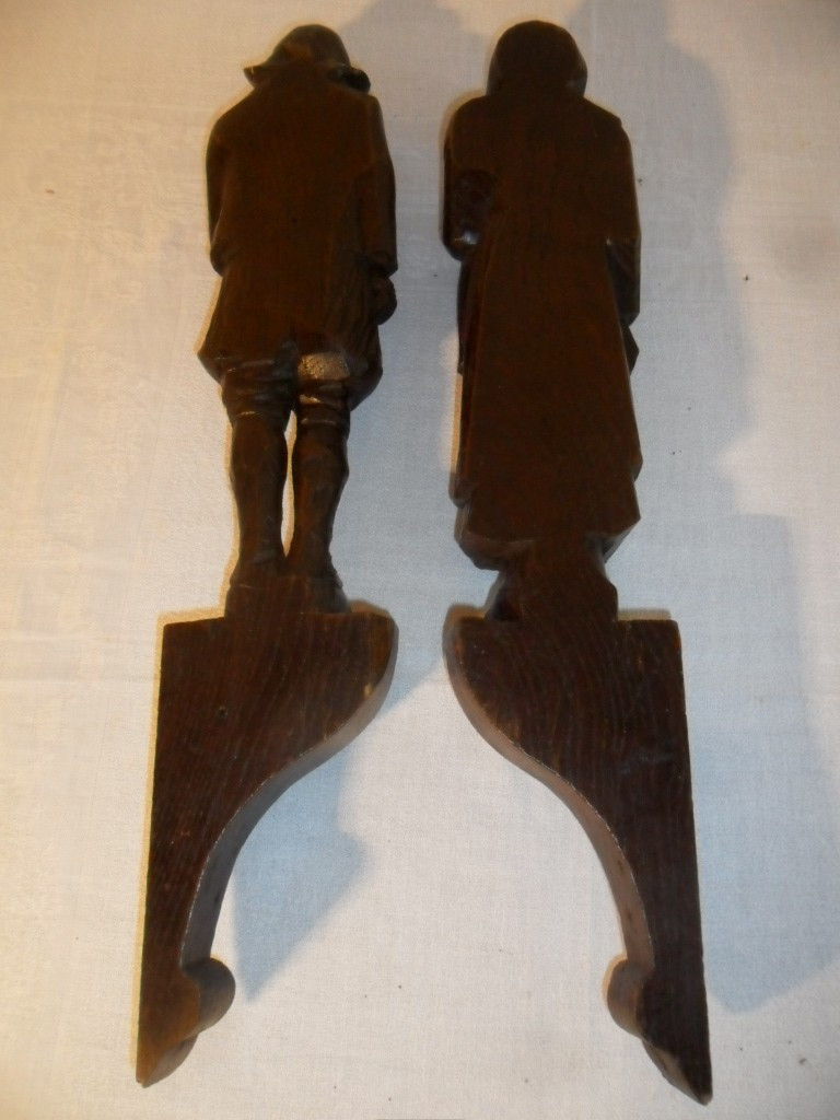 Woodwork Elements "couple Of Vendeans" 19th Century-photo-1