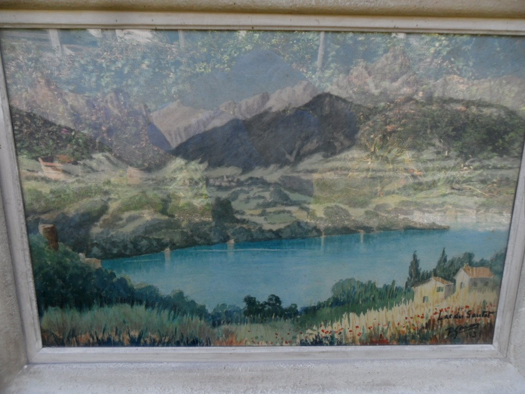 Watercolor Alpine Landscape "lac Du Sautet"-photo-2
