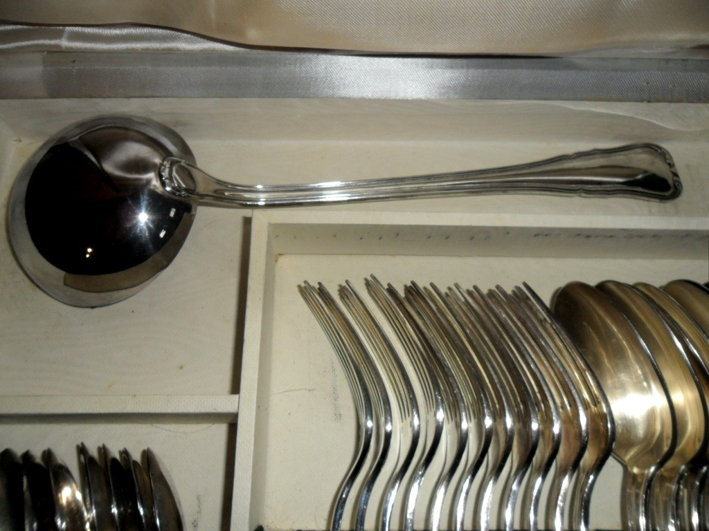 Ménagère En Métal Argenté 37 Pièces " Le Couvert Rrançais "-photo-4