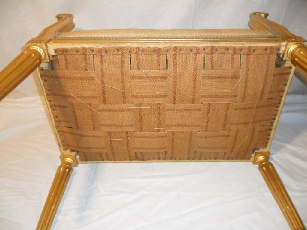 Banquette de Style Louis XVI en Bois Doré-photo-5