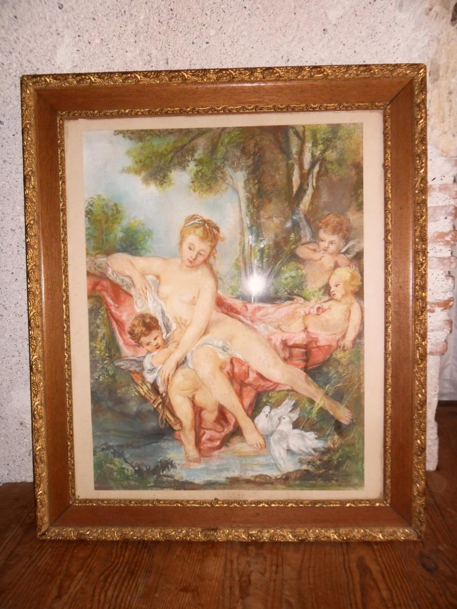 Pastel "venus Consoling The Love Of After Boucher"-photo-2
