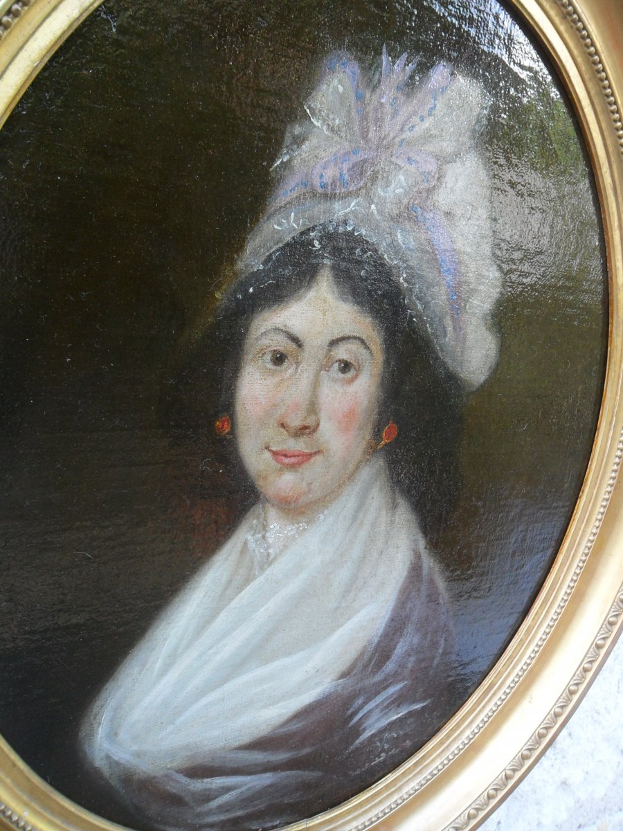 Portrait Of Young Woman Of The 18th-photo-3