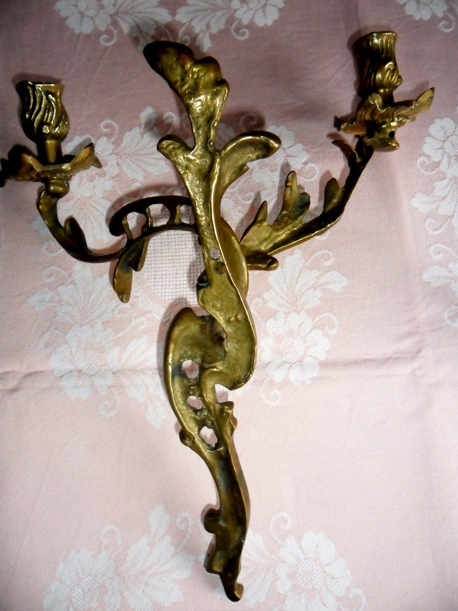 Pair Of Louis XV Period Wall Lights-photo-3