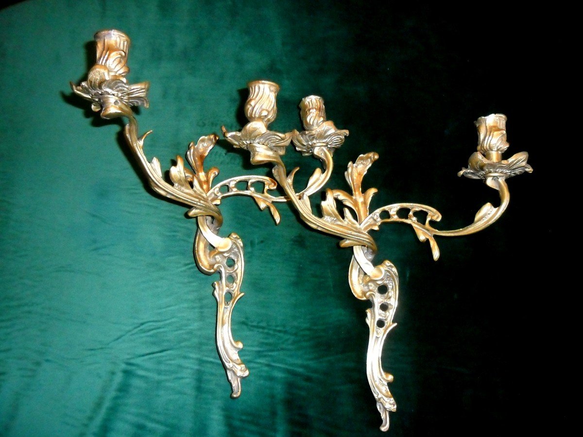 Pair Of Louis XV Period Wall Lights-photo-6