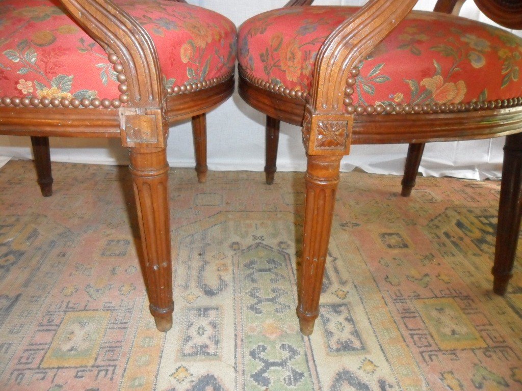 Paire De Fauteuils Louis XVI 18ème-photo-4