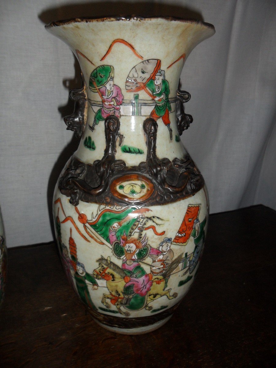 Paire De Vases En Porcelaine De Nankin-photo-3