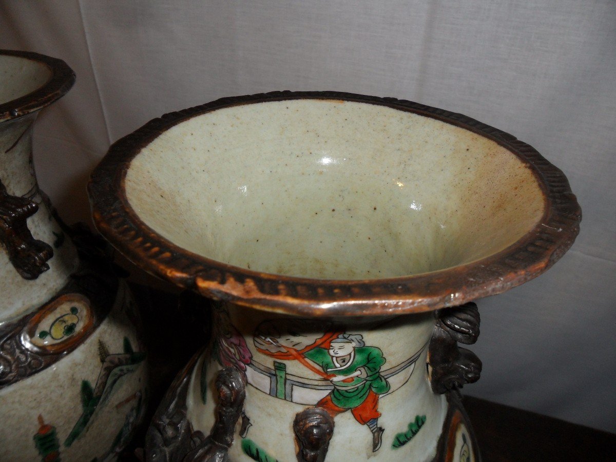 Paire De Vases En Porcelaine De Nankin-photo-4