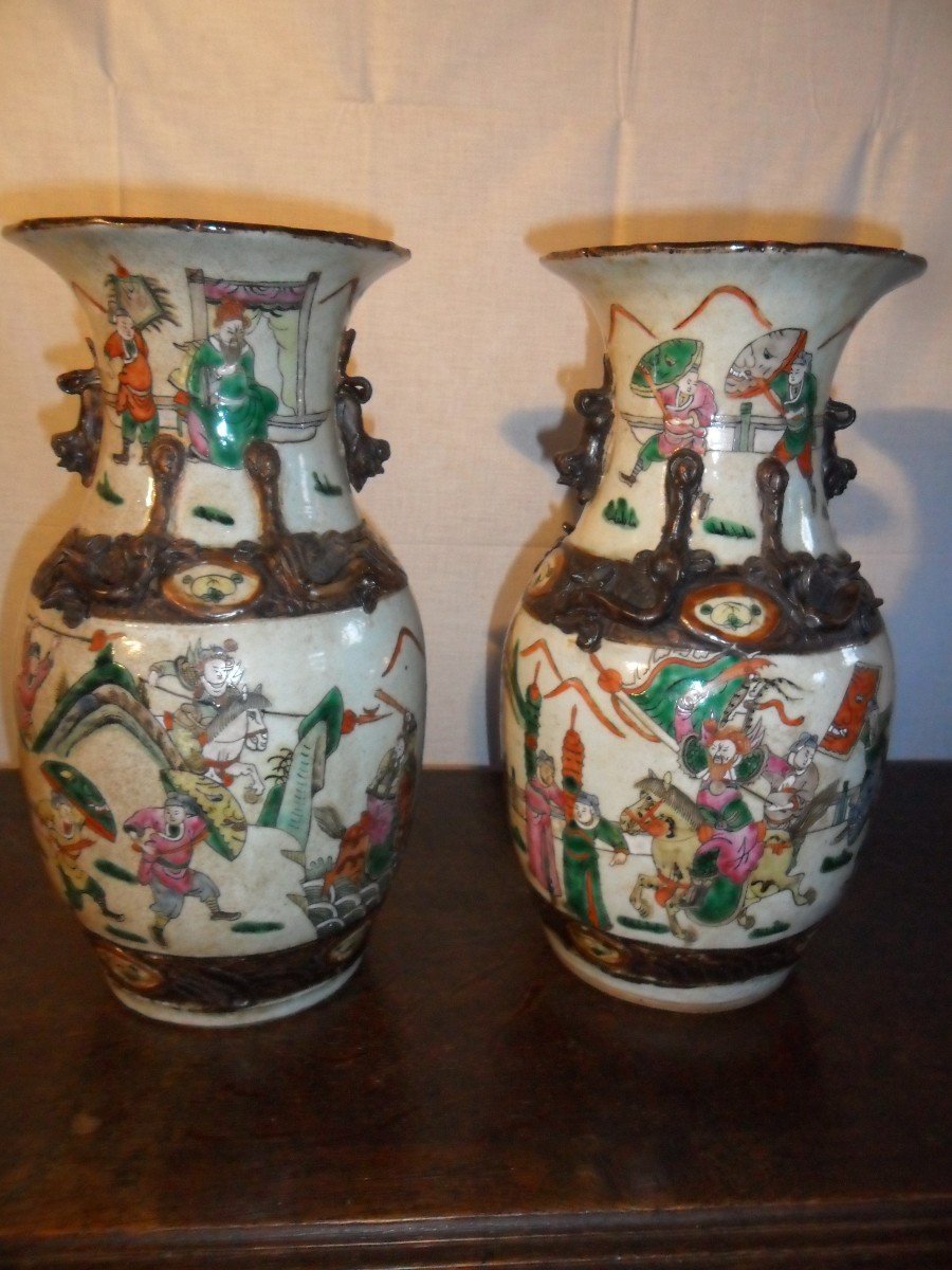 Paire De Vases En Porcelaine De Nankin-photo-6
