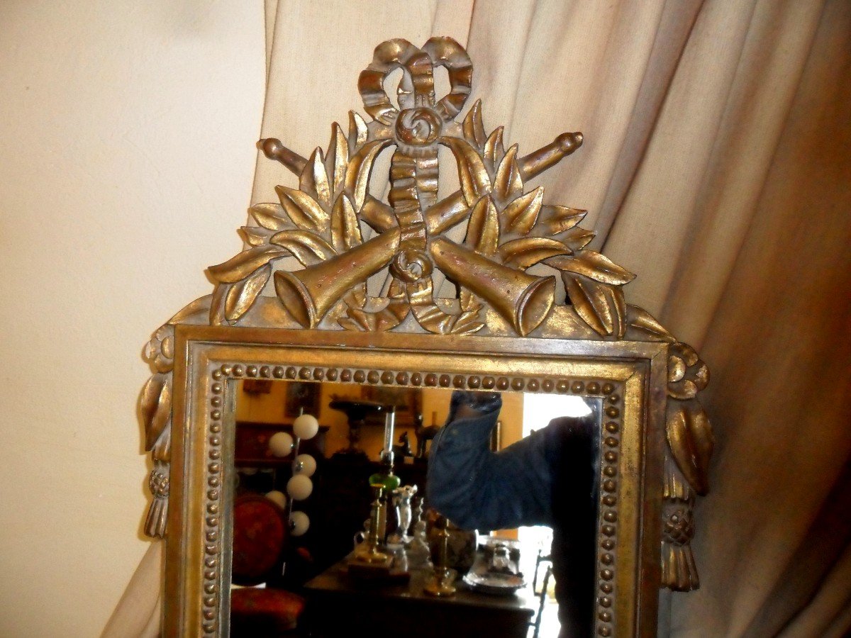 Mirror In Golden Wood Louis XVI Style-photo-4