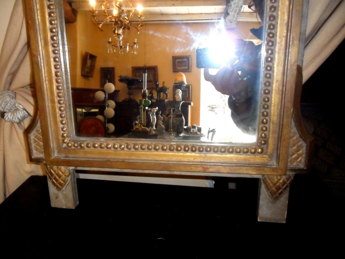 Mirror In Golden Wood Louis XVI Style-photo-1