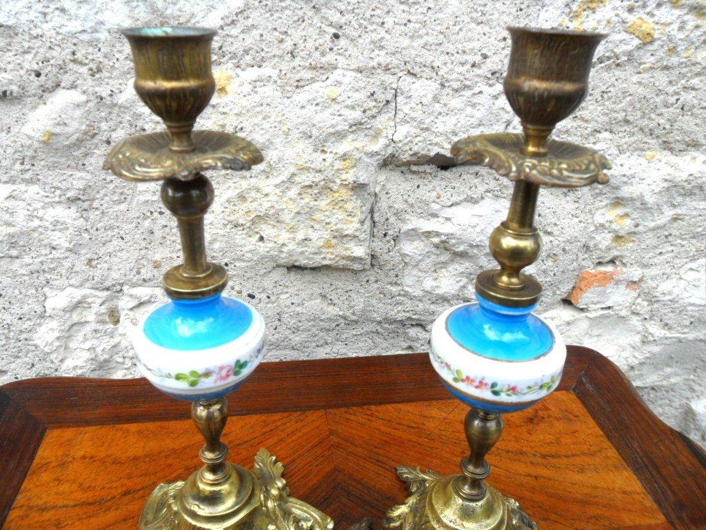 Pair Of Louis XV Style Candlesticks-photo-2