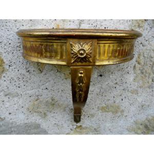 Louis XVI Style Wall Console In Golden Wood