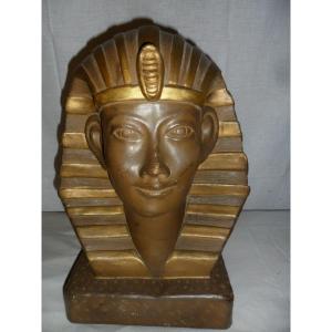 Grand Buste De Jeune Pharaon Egyptien