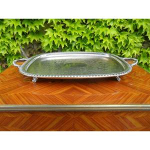 Large Rocaille Style Silver Metal Tray