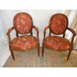 Pair Of Louis XVI 18th Armchairs