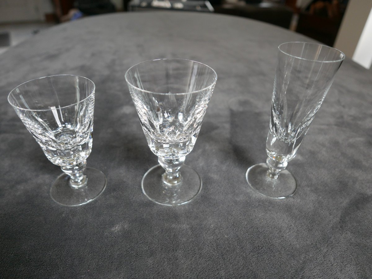Service Of 34 Jersey Model Glasses From La Cristalerie Saint Louis-photo-4