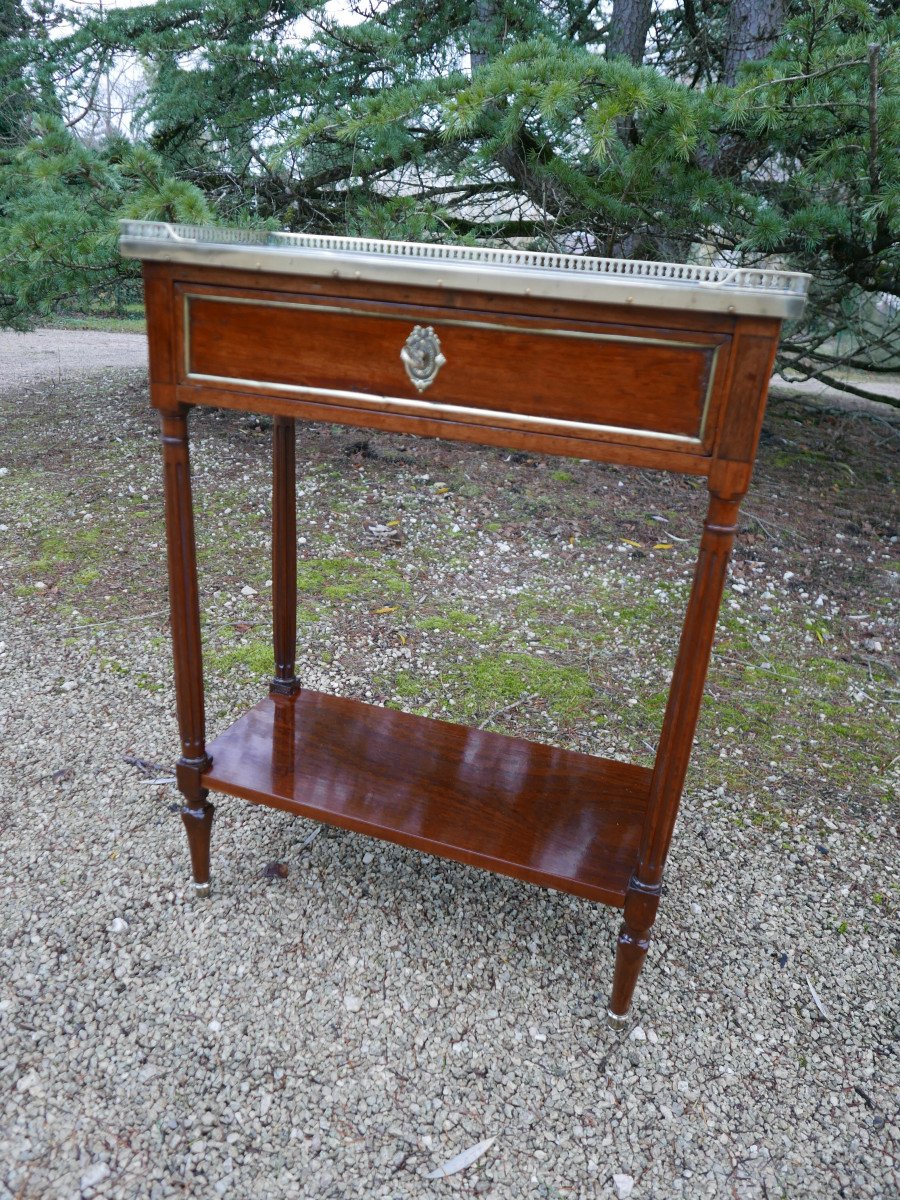 Charmante Petite Console Louis XVI En Acajou Fin 18ème-photo-1