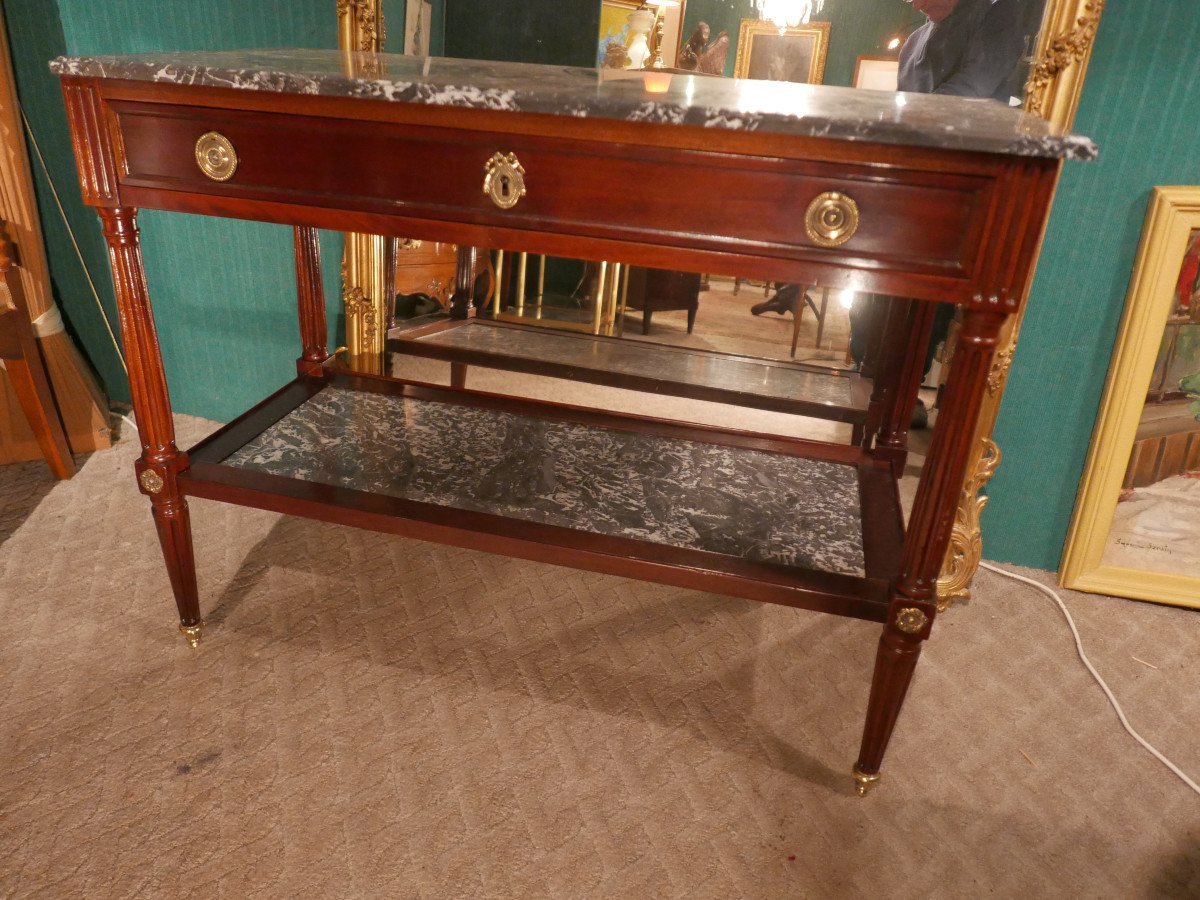 Louis XVI Console In Mahogany, Early 19th Century-photo-2