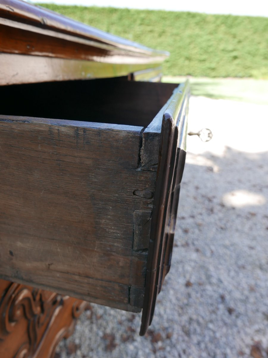 Important 18th Century Provençal Walnut Chest Of Drawers-photo-1