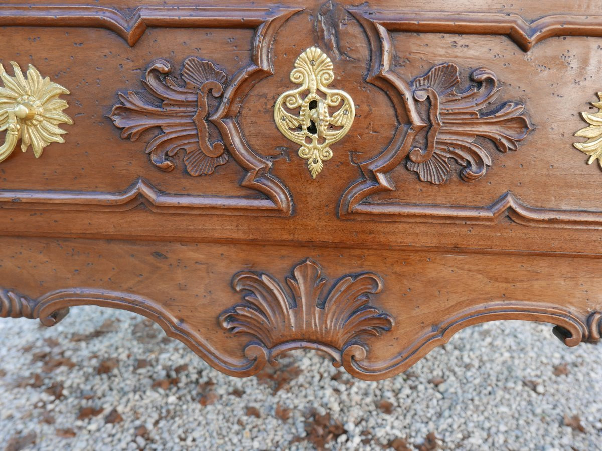Important 18th Century Provençal Walnut Chest Of Drawers-photo-3