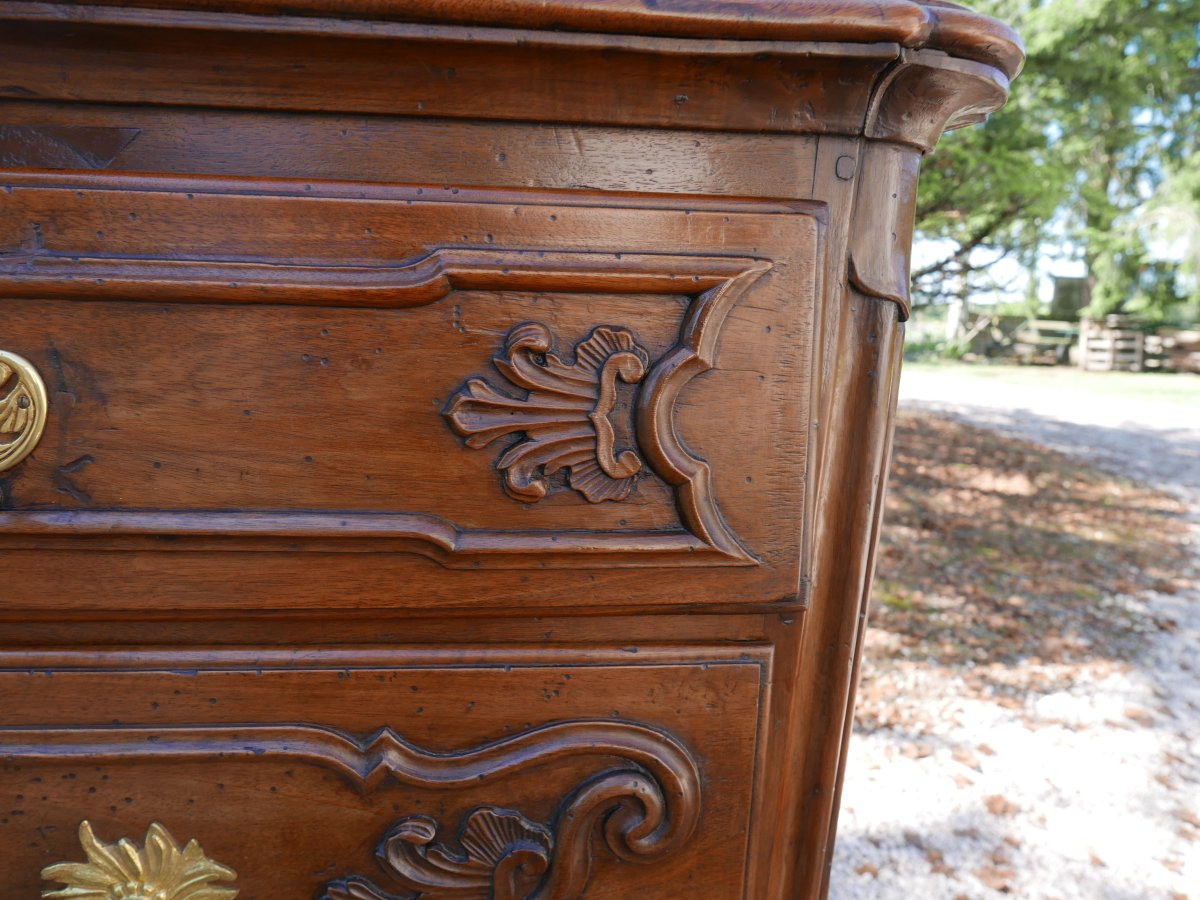 Important 18th Century Provençal Walnut Chest Of Drawers-photo-8