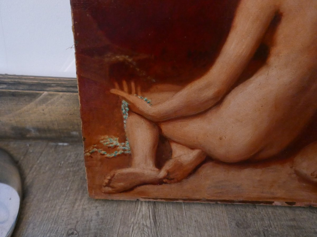 Jacques Weismann Pair Of Paintings "nude With Necklace"-photo-2