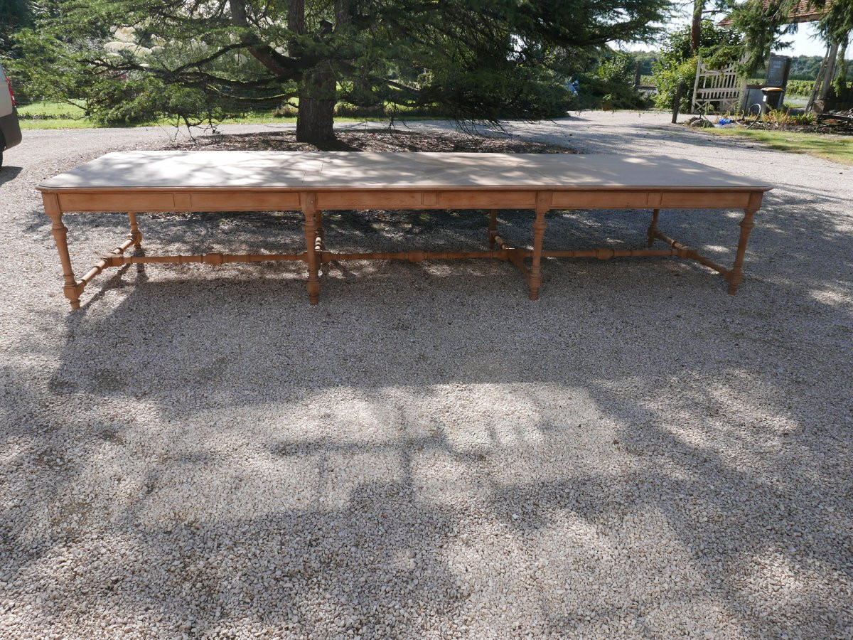 Very Large Solid Oak Table From The Late 19th Century-photo-2