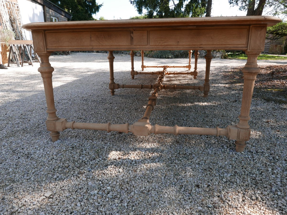 Very Large Solid Oak Table From The Late 19th Century-photo-3
