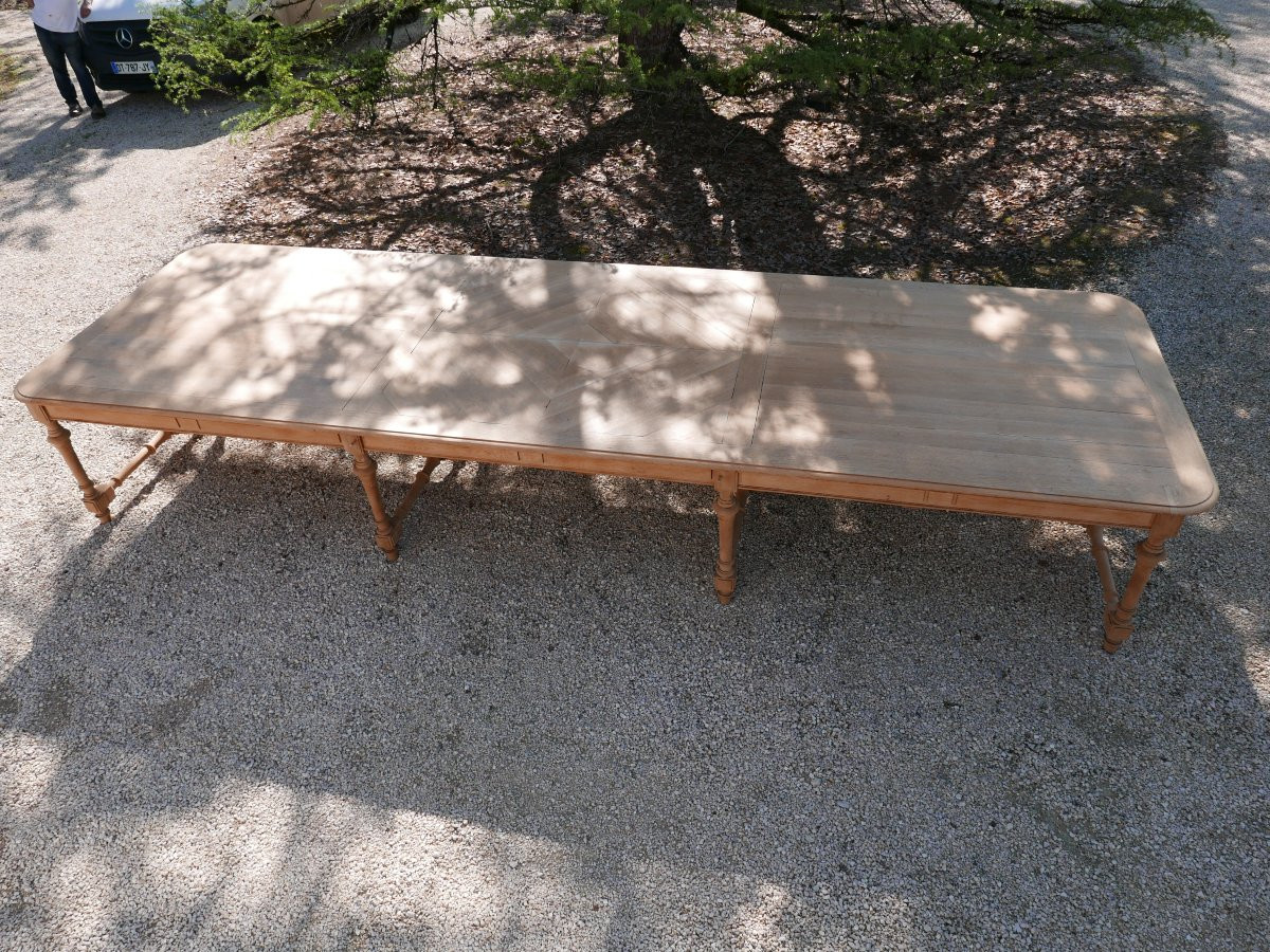 Very Large Solid Oak Table From The Late 19th Century-photo-5