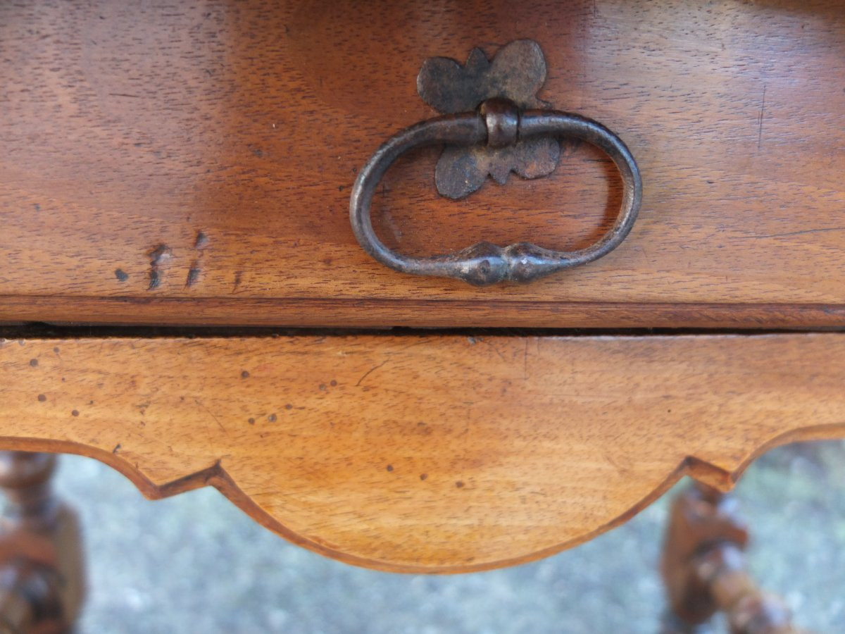 Table bureau Louis XIV en noyer-photo-2