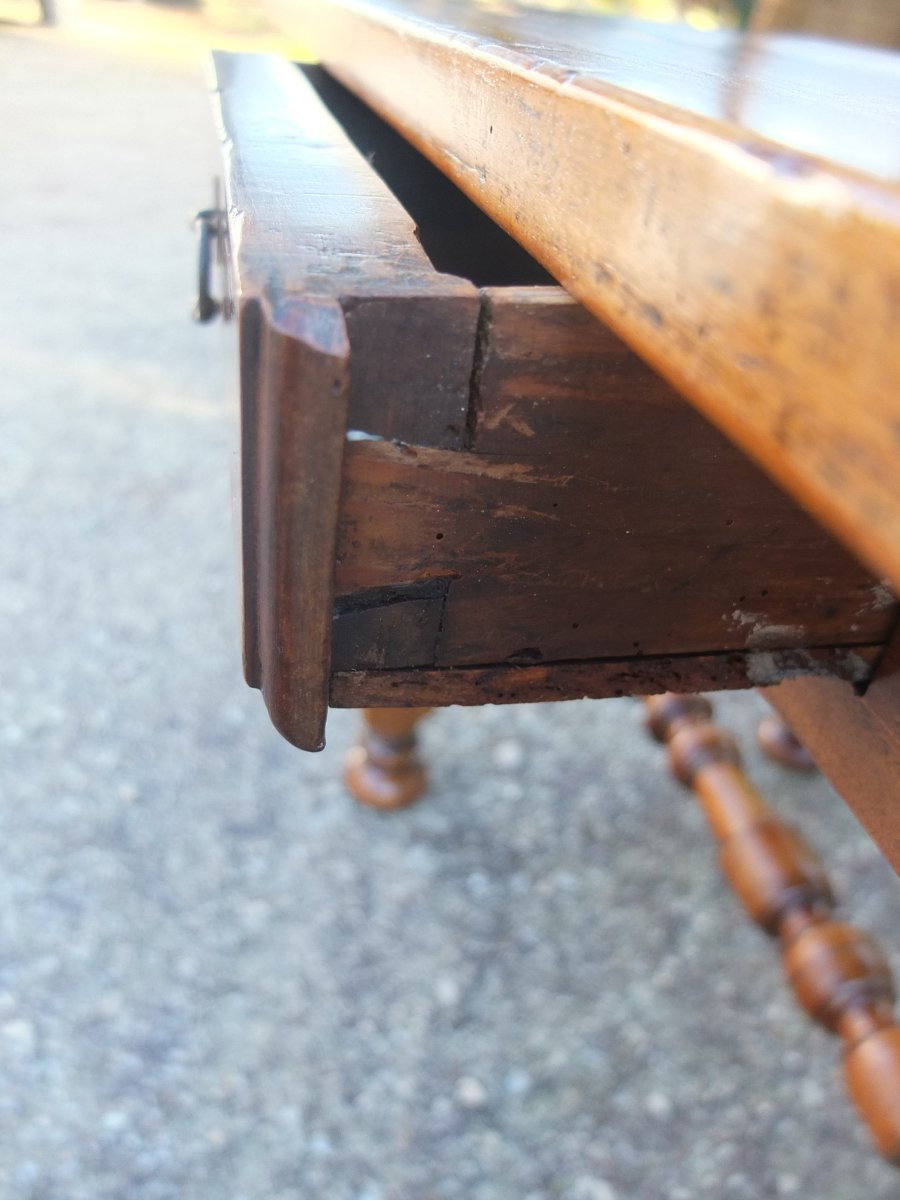 Table bureau Louis XIV en noyer-photo-3