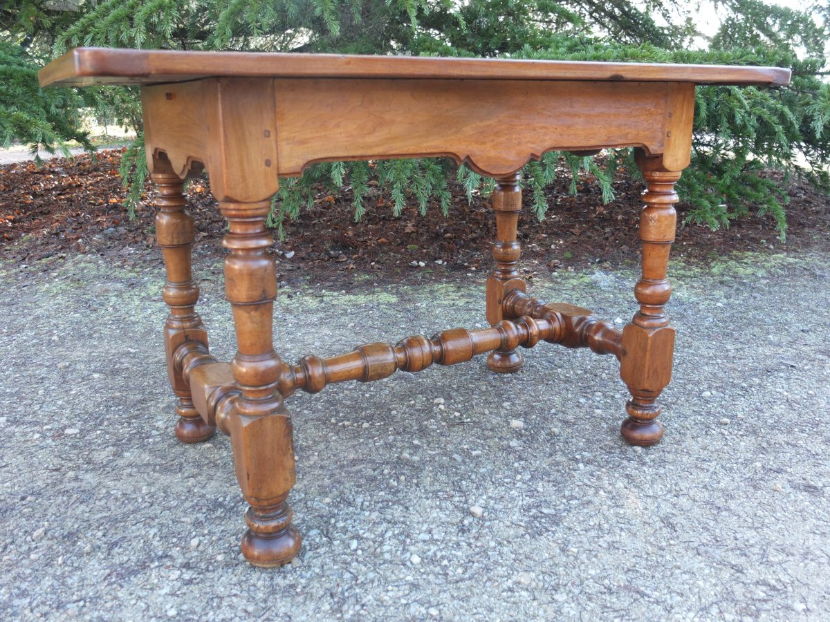 Table bureau Louis XIV en noyer-photo-4