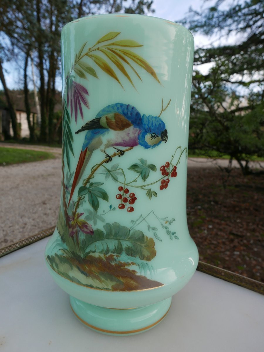 Natoléon III Green Popaline Vase-photo-2