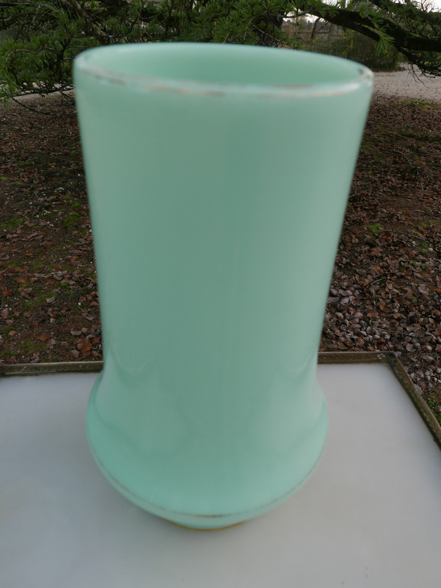 Natoléon III Green Popaline Vase-photo-1